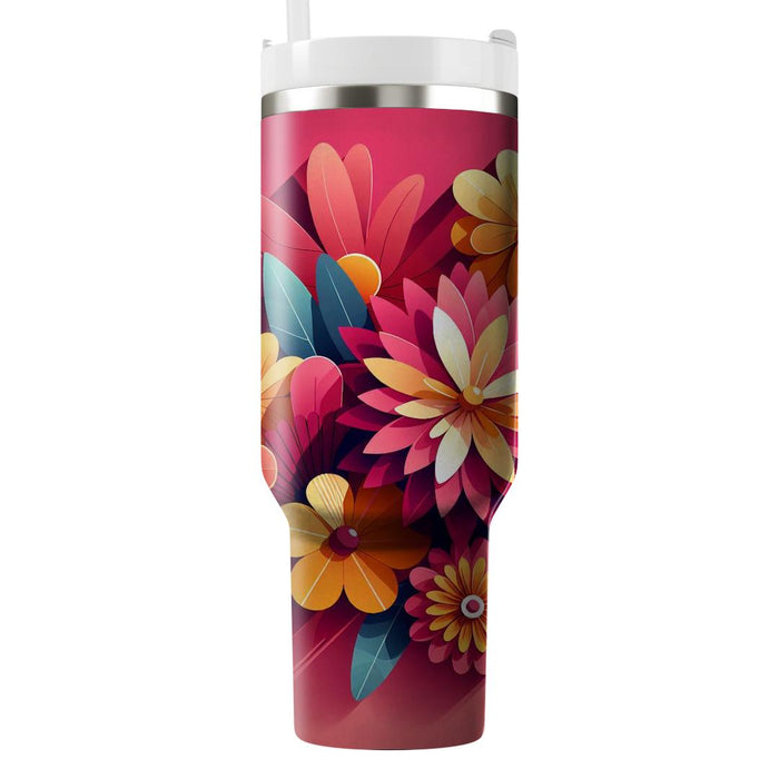 Dramatic Floral Explosion  Travel Tumblers