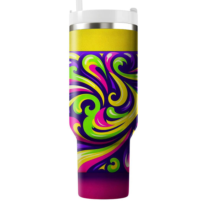 Vibrant Retro Swirls  Unique Tumblers