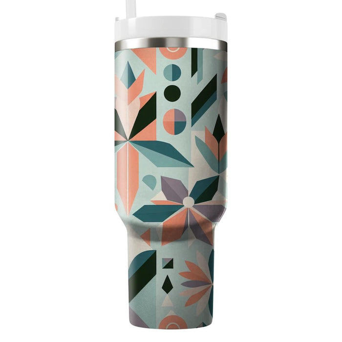 Geometric Blossom Burst  Travel Tumblers