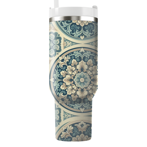 Vintage Floral Medallion  Insulated Tumblers