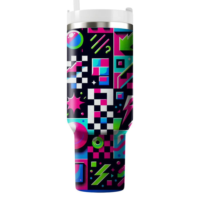 Vibrant Retro Checkered  Decorative Tumblers