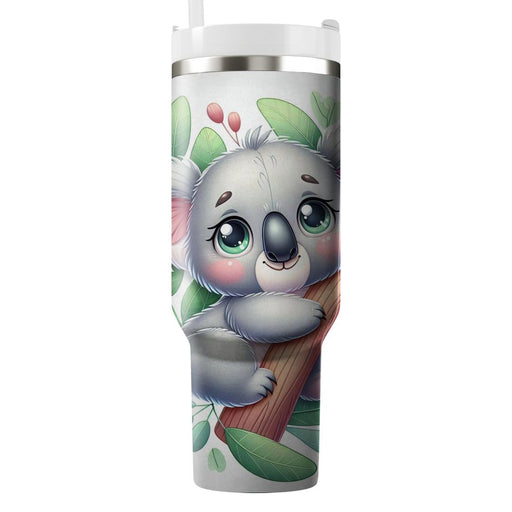 Whimsical Koala Cuddle  Decorative Tumblers