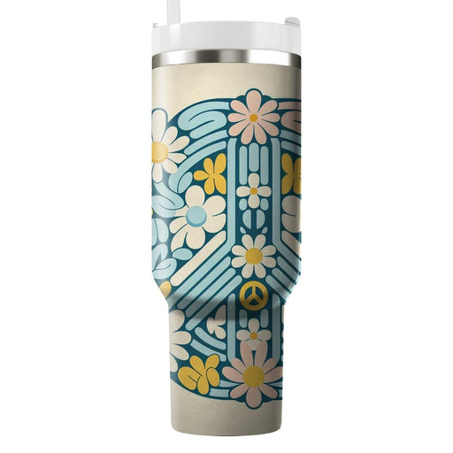 Peace And Daisies  Unique Tumblers