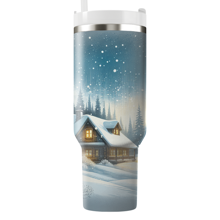 Winter Cabin Retreat  Personalized Tumblers