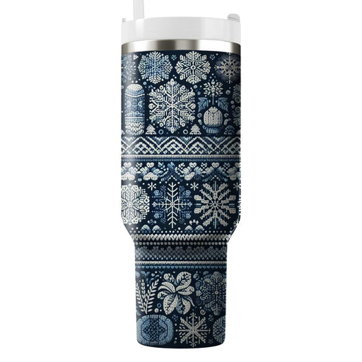 Winter Cozy Knit Pattern  Custom Tumblers