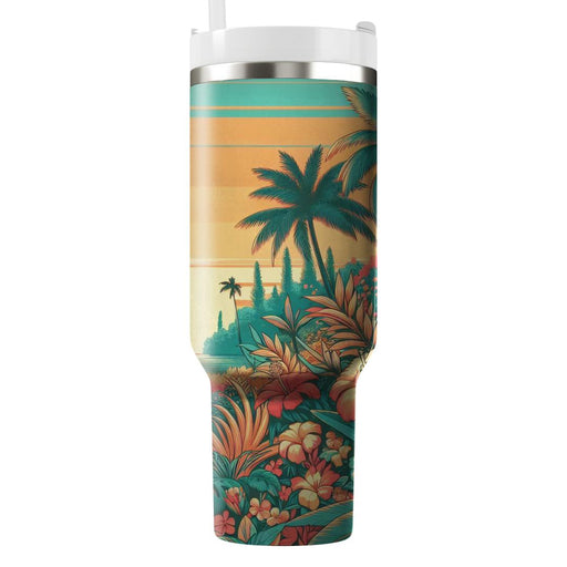 Whimsical Tropical Paradise  Tumbler Cups