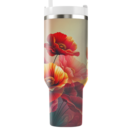 Sunset Poppy Dream  Insulated Tumblers