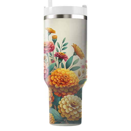 Vibrant Fiesta Blooms  Tumblers With Lids