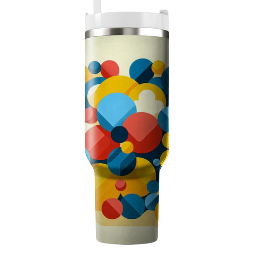 Colorful Mosaic Circles  Travel Tumblers