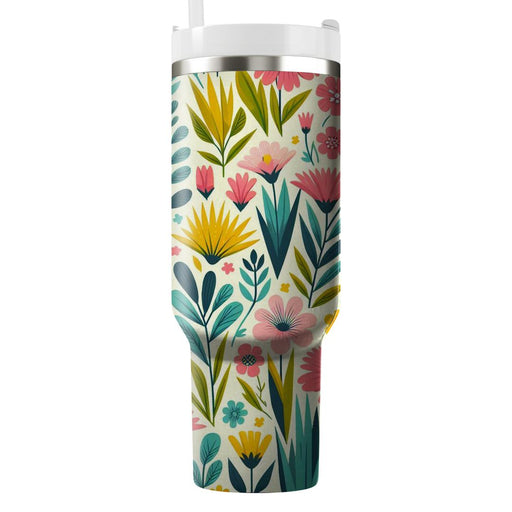 Sunny Meadow Pattern  Tumblers With Lids