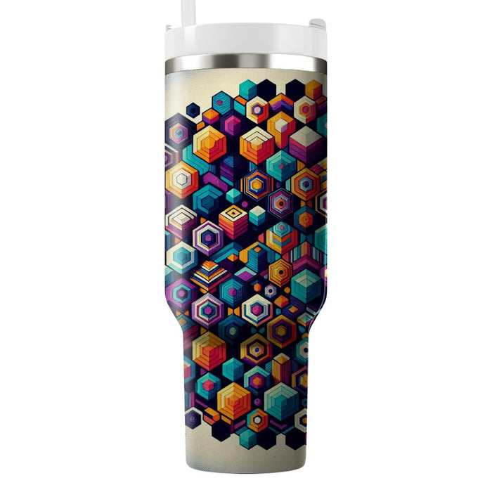 Vibrant Hexagons  Unique Tumblers