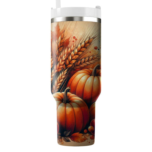 Autumn Harvest Festival Delight Tumblers With Lids