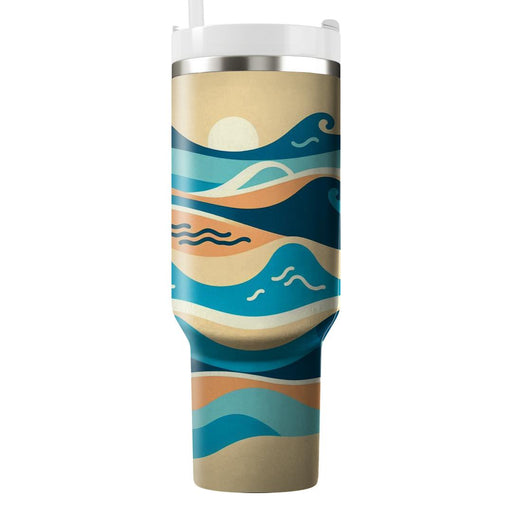 Retro Beach Waves  Unique Tumblers