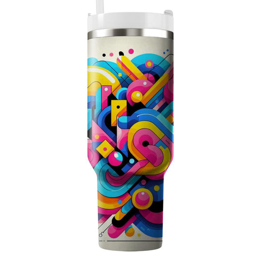 Vibrant Abstract Shapes  Tumblers With Lids