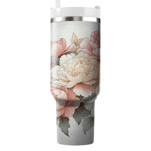 Blush Peony Elegance  Tumbler Cups