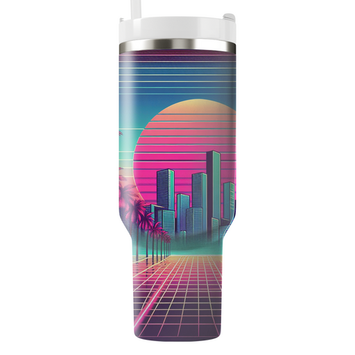 Vibrant Synthwave Landscape  Personalized Tumblers