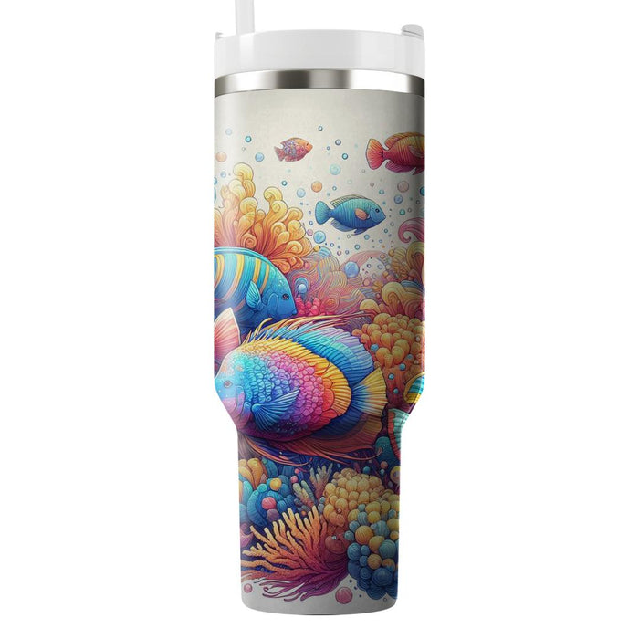 Vivid Rainbow Fish  Tumblers With Lids