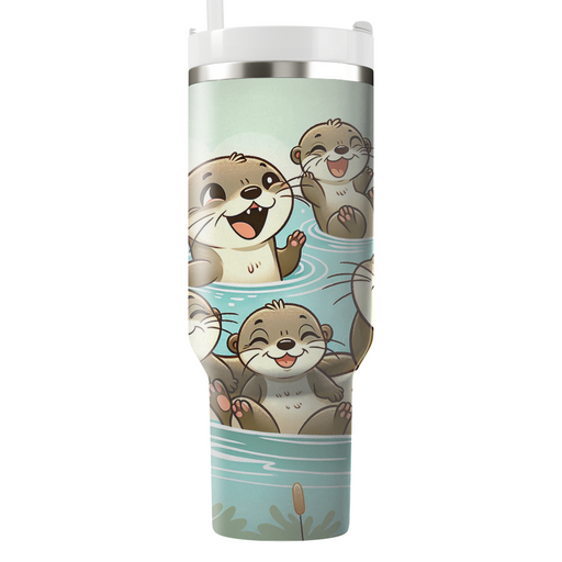 Cute Otter Family  Tumbler Cups