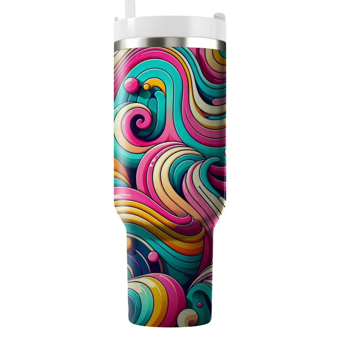 Retro Groovy Stripes  Tumbler Cups