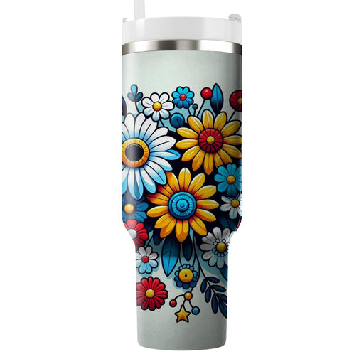 Whimsical Floral Patchwork  Tumblers For Gifts