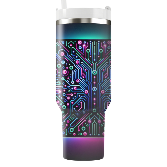 Techno Neon Circuit  Tumbler Cups