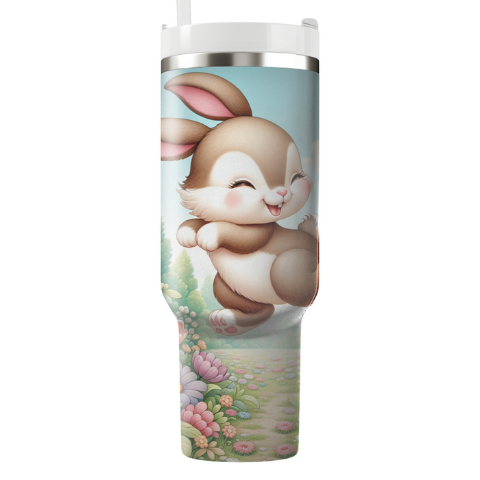 Whimsical Rabbit Garden  Tumblers With Lids