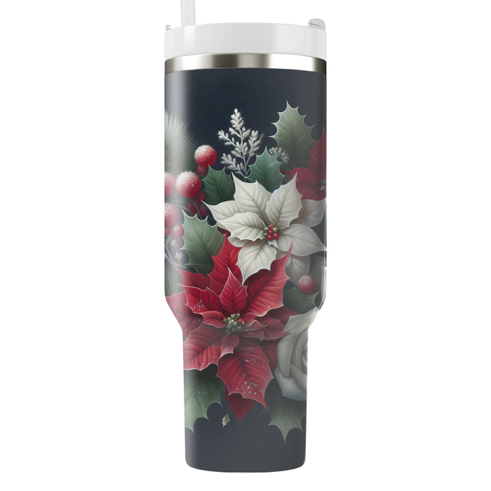 Winter Floral Wonder  Tumblers With Lids