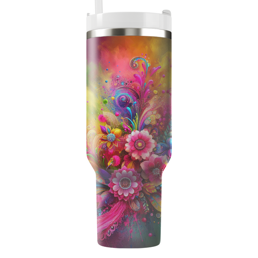 Joyful Blooms - A Holi Festival  Decorative Tumblers