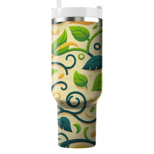 Whimsical Leaf And Vine Pattern  Tumblers For Gifts