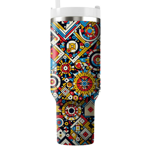 Geometric Kaleidoscope Burst  Custom Tumblers