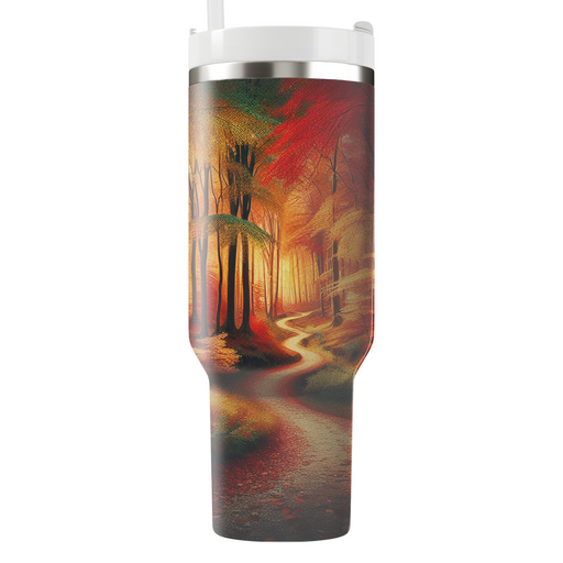 Autumn Forest Trail  Travel Tumblers