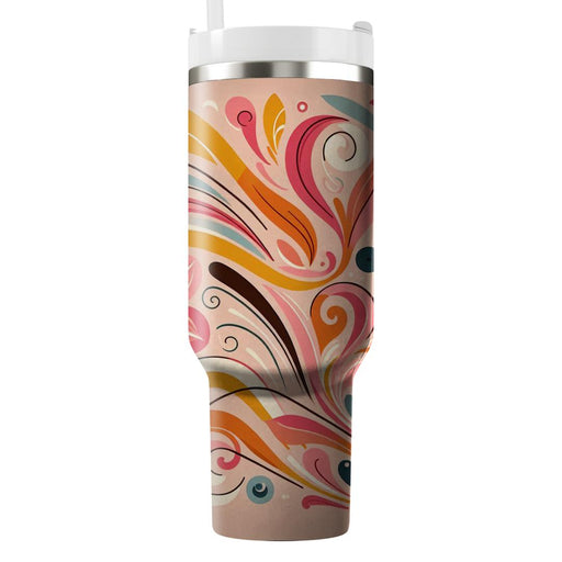 Whimsical Floral Swirls  Insulated Tumblers