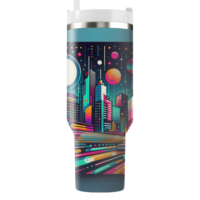 Vibrant Neon Art Print Custom Tumblers