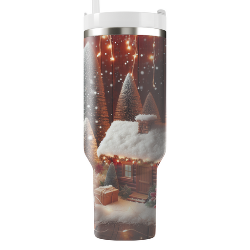 Winter Cozy Cabin Escape  Personalized Tumblers