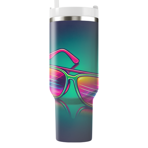 Flashy Sunglasses With Neon Frames Custom Tumblers