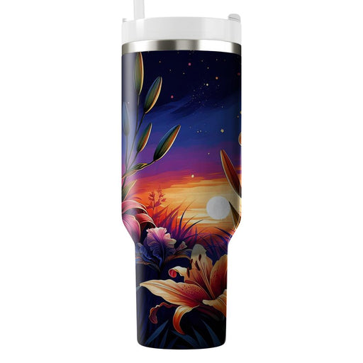 Sunset Floral Escape  Tumbler Cups