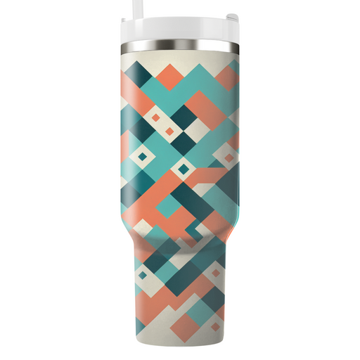 Mosaic Triangle Fusion  Tumblers With Lids