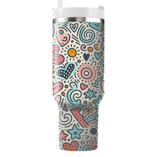 Whimsical Doodle Patterns Unique Tumblers