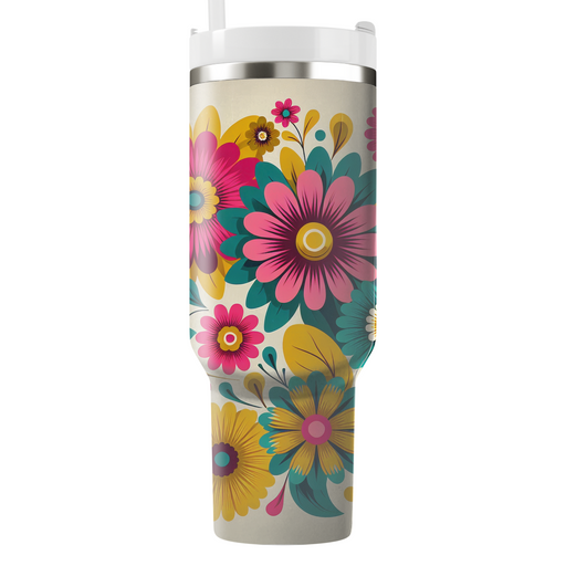 Bold Floral Medley  Tumbler Cups