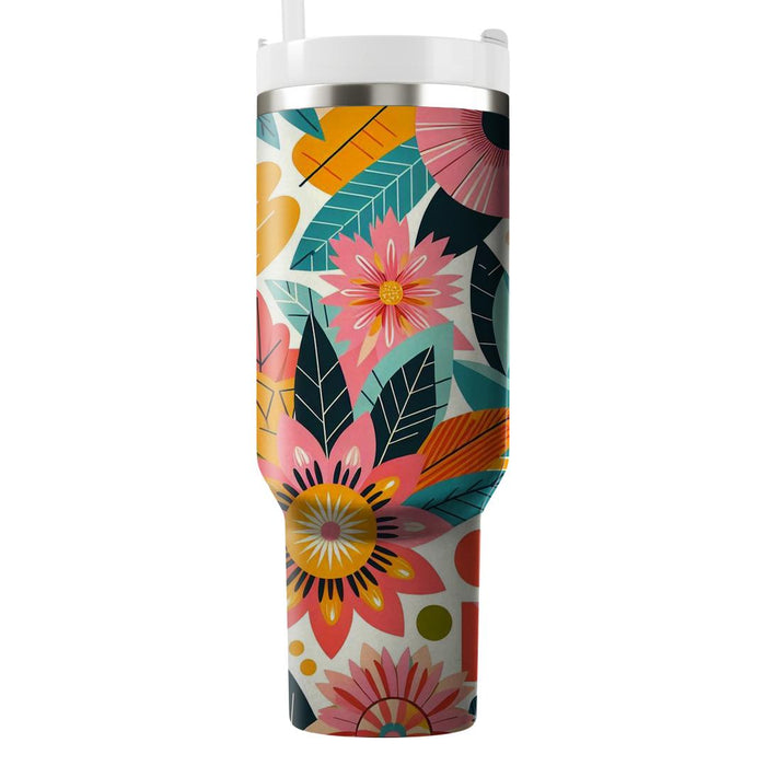 Bright Floral 80s  Unique Tumblers