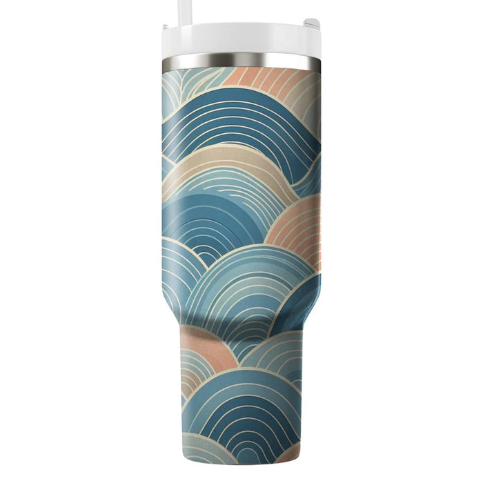 Soft Geometric Waves  Travel Tumblers