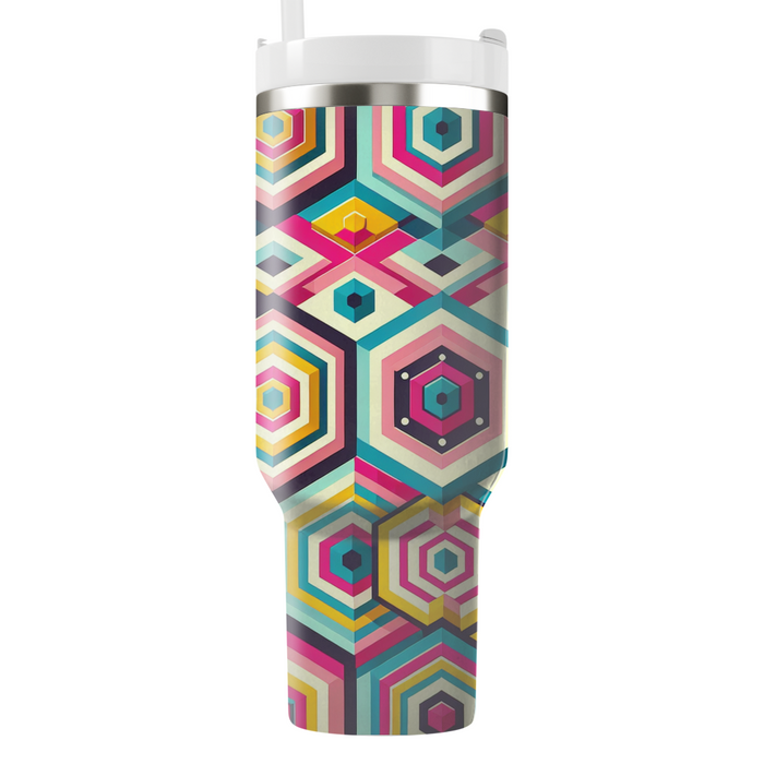 Retro Hexagon Kaleidoscope  Unique Tumblers