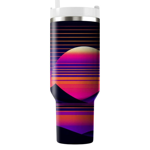 Synthwave Sunrise  Travel Tumblers