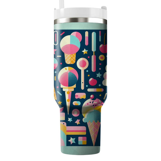 Whimsical Ice Cream Delight  Tumblers With Lids