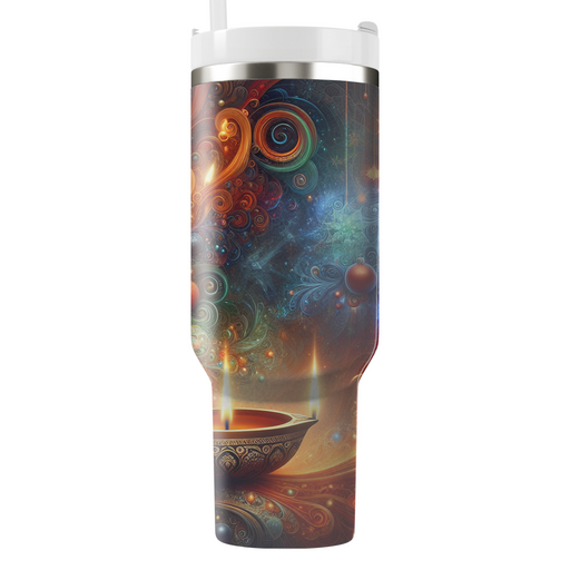 Fusion Of Light - Diwali And Christmas  Travel Tumblers