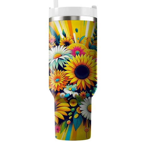 Sunny Day Flower Burst  Unique Tumblers