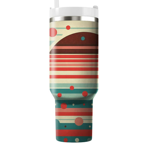 Retro Dots And Stripes  Travel Tumblers