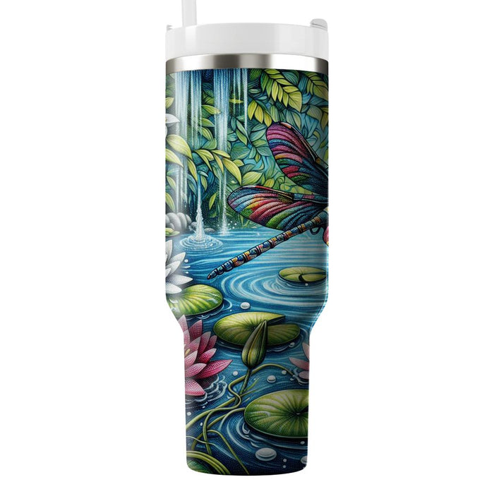 Whimsical Dragonfly Dance  Personalized Tumblers