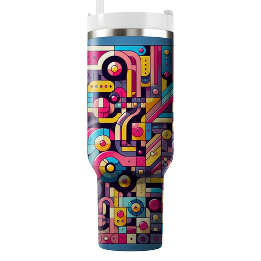 Funky Retro Mosaic  Travel Tumblers