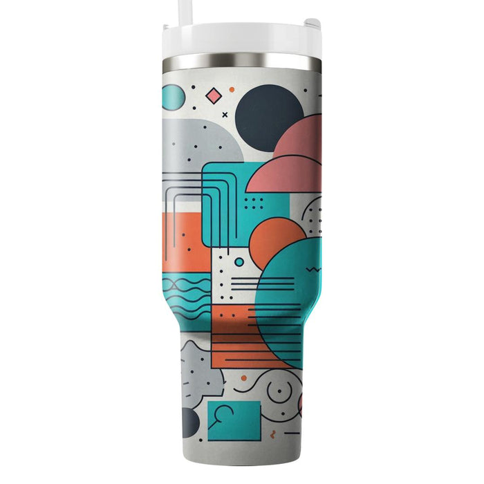 Funky Retro Line Art  Tumblers With Lids